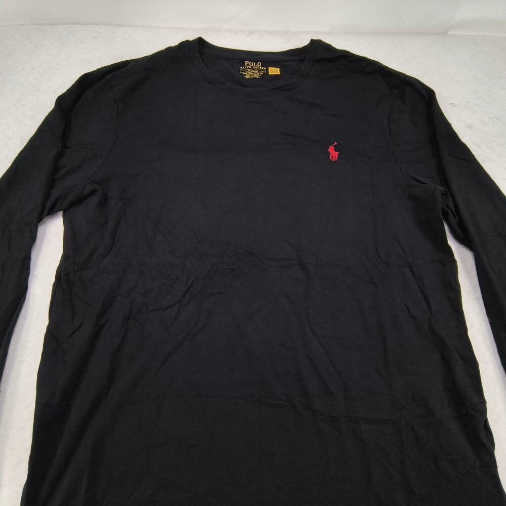 Polo Ralph Lauren Casual Crew Neck Long Sleeve T Shirt Mens Size Medium M Black